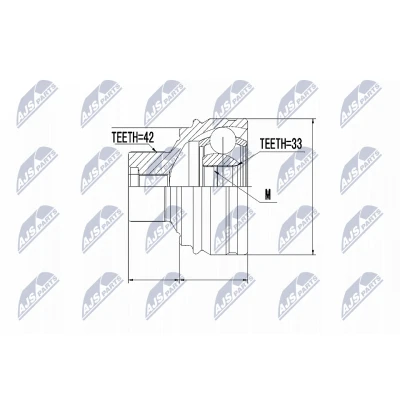 Immagine di NTY NPZ AU 051 Kit Giunto Omocinetico Cambio manuale, Trasmissione automatica Assale anteriore Sx, Dx AUDI: A4 B8 Avant, Q5
