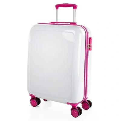 Immagine di ITACA Set Valigia Media e Bagaglio a Mano. Valigie Rigide per Viaggi Aereo Trolley Rigida con Lucchetto 702660B, Bianco Fucsia
