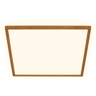 Immagine di BRILONER lampada da soffitto a LED luce indiretta, piatta, bianca calda, LED, plafoniera 42x42x3 cm, struttura in legno