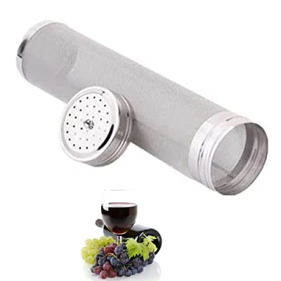 Immagine di 29 x 7 cm in acciaio INOX homebrew birra Dry Hopper filtro con 300 micron mesh for Cornelius Kegs Corny Keg argento