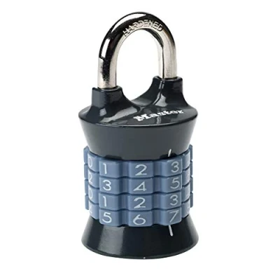 Immagine di Master Lock 1535EURDCOL Lucchetto con Combinazione, Grigio, Giallo, Nero, Bianco, 7,4 cm x 3,7