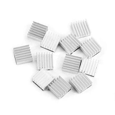Immagine di 12pcs piccolo dissipatore di calore in alluminio, kit raffreddamento calore, con colla adesiva sul retro, per computer, circuito integrato alimentazione, dispositivo elettrico
