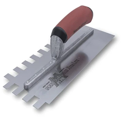 Immagine di Marshalltown Frattazzo dentato, tacca: U 6x13x6 mm con manico curvo Durasoft, in acciaio, per piastrellisti, dimensioni: 279x114