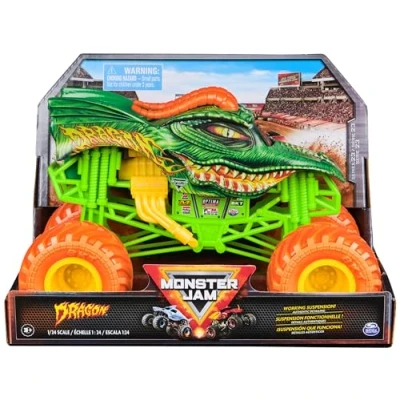 Immagine di Monster JAM, Veicolo Truck Ufficiale Dragon, Die Cast da Collezione, in Scala 1:24, Giocattoli per Bambini e Bambine dai 3 Anni su