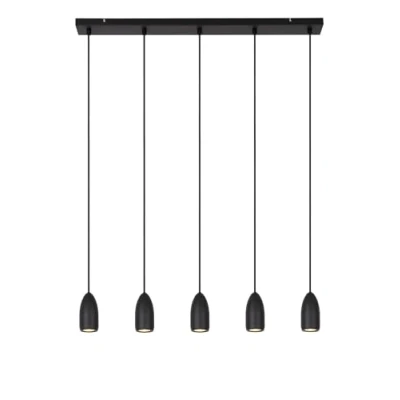 Immagine di Lucide Lampada a sospensione Evora, 5 luci, barra, nero
