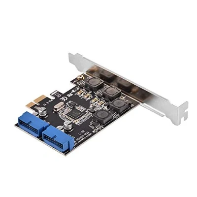 Immagine di Tosuny da PCI E a USB 3.0 Scheda Express 2 Porte, Low Profile Internal Port 19Pin Header Adattatore 3.0, Supporto per WinXP / 7/8 8.1/10