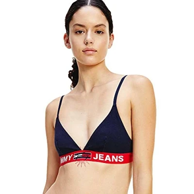 Immagine di Tommy Jeans Bralette Unlined Reggiseno a triangolo, Donna, Taglia: Large, Desert sky