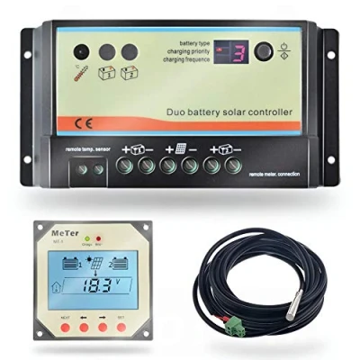 Immagine di PWM 20A Regolatore di carica a doppia batteria, 12V 24V Auto per camper, barca, roulotte, bus o sistema solare due batterie (DB + MT1 RTS)