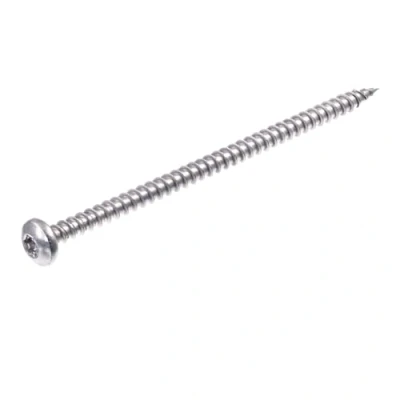 Immagine di SECCARO viti per truciolato a testa semicircolare 5 x 90 mm, in acciaio inox V2A VA A2, legno con filettatura completa, TX/esagono incassato, 100 pezzi