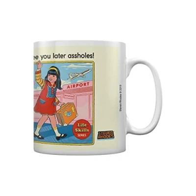 Immagine di Steven Rhodes MG25672 See You Later Assholes Tazza in Ceramica, 11oz/315 ml, Bianco