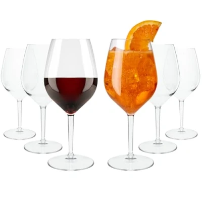 Immagine di WUITOKI Calici in plastica premium (Tritan), set da 6, 51cl, lavabili lavastoviglie, infrangibili, privo di BPA
