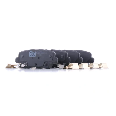 Immagine di FEBI BILSTEIN 116378 Kit pastiglie freno Assale posteriore con segnalatore acustico usura lamierino anticigolío, materiale di fissaggio