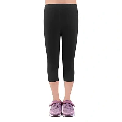 Immagine di L&amp;K II Leggings Bambina 3/4 Pantaloni Capri Realizzati con Abiti scolastici di Cotone 158 164 2723 Nero