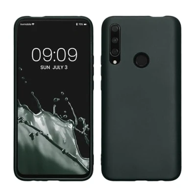 Immagine di kwmobile Custodia Compatibile con HONOR 9X (EU Version) Cover Back Case Morbida Protezione in Silicone TPU Effetto metallizzato petrolio