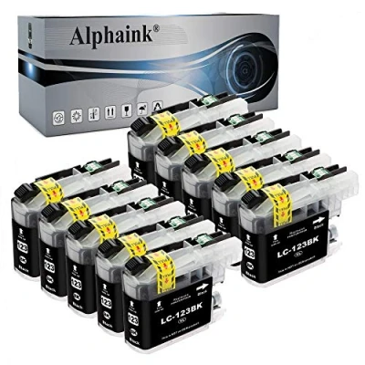 Immagine di alphaink 10 Cartucce LC123 Compatibili con Brother LC 123 per DCP J132W J152W J4110DW J552DW J752DW MFC J6520DW J6920 DW J4410DW J4510DW J470DW (10 nere)