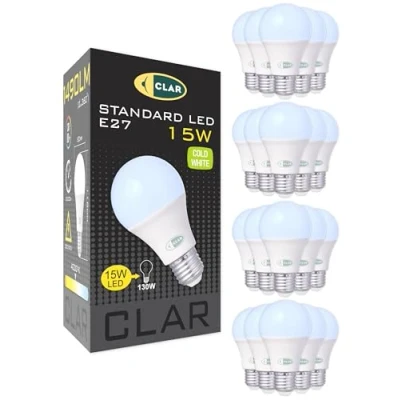 Immagine di CLAR Lampadine LED E27 Luce Fredda, Lampadina E27, Lampade LED, 15W (Pack 20)