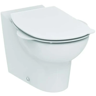 Immagine di Ideal Standard Contour 21, Copriwater con chiusura normale, Copri WC completo per scuole filo parete, Asse ganci e maniglie antiscivolo, S453301, Bianco