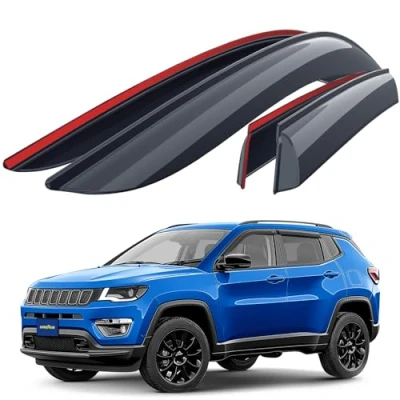 Immagine di Goodyear deflettori Auto per/Compatibile con Jeep Compass 2016 2024 SUV, deflettore Auto, Aria, sopraelevati, 4 Pezzi