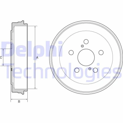 Immagine di DELPHI BF536 Freni a Tamburo senza anello sensore ABS, cuscinetto ruota 242