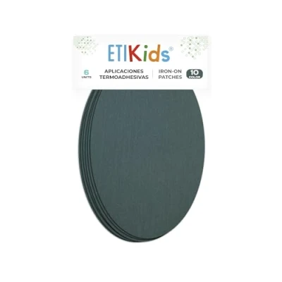 Immagine di 6 toppe termoadesive grigio scuro. Patch per proteggere i pantaloni. RP10