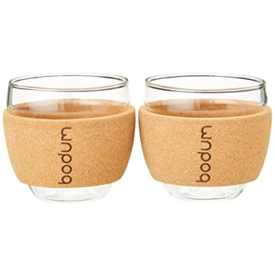 Immagine di Bodum 11165 109S Vetro, 10 cl, Trasparente, Sughero, 6,3 cm, Set di 2
