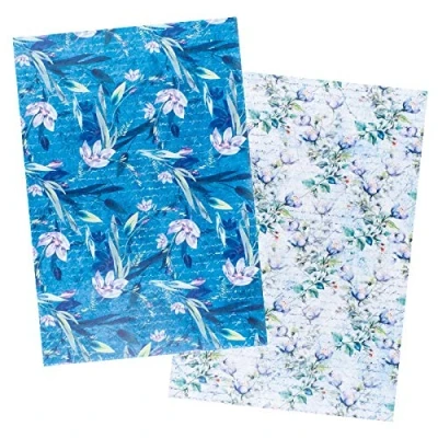 Immagine di Ideen mit Herz 2 fogli di carta riso pregiata per decoupage DIN A4 diversi disegni vintage, Natale e molto altro ancora (fiori 10)