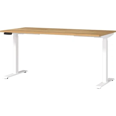 Immagine di Germania Scrivania 7908 242, in Rovere di Navarra repro/Bianco, tel. regolabile altezza, 160 x 120 80 cm (LxAxP)