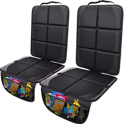 Immagine di Gimars 2PCS Protettore di Sedili Auto, Compatibile ISOFIX, Antiscivolo Impermeabile Coprisedili Auto Bambini, Tessuto 600D Proteggi Sedile con 2 Tasche in Rete per Pet SUV Berline Camion