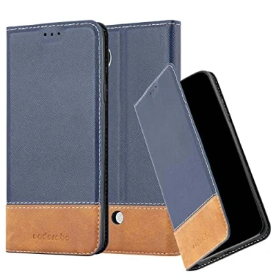 Immagine di Cadorabo Custodia Libro per LG NEXUS 5 in BLU SCURO MARRONE con Vani di Carte, Funzione Stand e Chiusura Magnetica Portafoglio Cover Case Wallet Book Etui Protezione