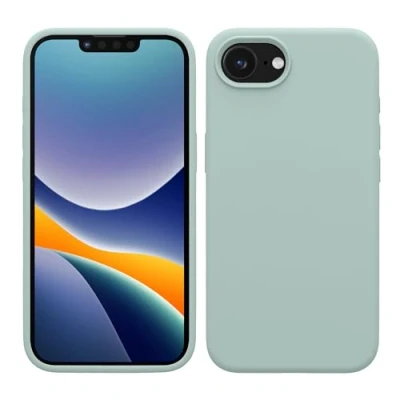 Immagine di kwmobile Cover per Apple iPhone 16e Custodia Back Case Smartphone in Silicone TPU Protezione Gommata menta freddo