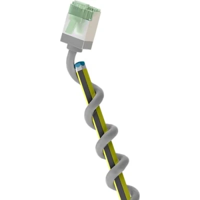 Immagine di goobay 74349 Cavo patch CAT 8.1 slim/ultra flessibile RJ45 8.1, U/FTP CU, OFC/sottile Ethernet LAN, con connettori corti/40 Gbit/s, 2000 MHz LSZH, antipiega/grigio 5 m