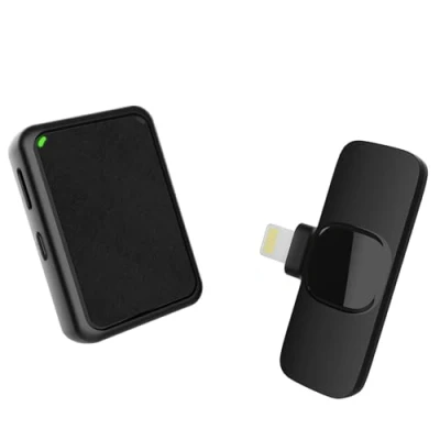 Immagine di Wireless Lavalier Microfoni, Gimpro MB1(A) 2.4GHz【Lightning】Ios Senza Fili Lavali Microphone 1 Pulsante Mute e 3 Modalità De Noise per il Vlog Youtube Tiktok,Wireless Microfono iPad iPhone