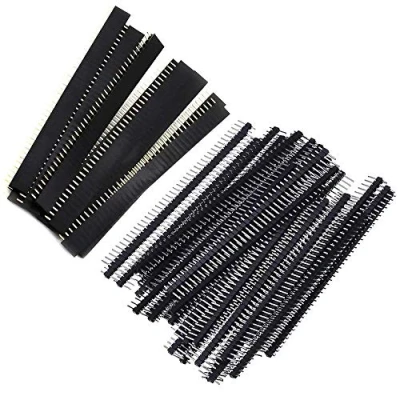 Immagine di FYSL 40 Pezzi 2.54mm Pin Headers Breakaway Perno Diritto a Fila Singola,Header Connector per Arduino Prototype Shield (20pcs Intestazione Maschio, 20pcs Femmina)