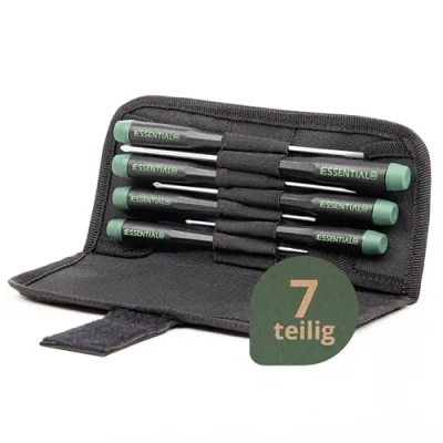 Immagine di Wiha Essential set di cacciaviti meccanici precisione, 7 pezzi + custodia, attrezzi per orologiai, modellismo, riparazione occhiali