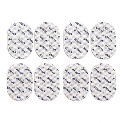Immagine di Set di 8 elettrodi pads ovali 7x5 cm compatibili con elettrostimolatore TENS e EMS marca Panasonic qualità axion
