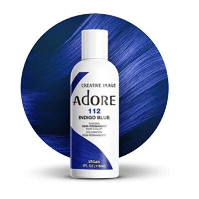 Immagine di Adore Tinta per capelli semi permanente brillante, 112 blu indaco