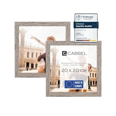 Immagine di CABBEL Confezione Doppia (Set di 2) Cornice 20x20 cm, Rovere scuro, Robusta in Legno MDF, plexiglass Inn