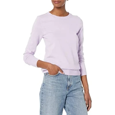 Immagine di Amazon Essentials Maglione A Girocollo in 100% Cotone (Disponibile Taglie Forti) Donna, Lilla Pastello, XS