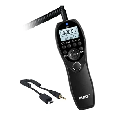 Immagine di ayex AX 3 (RR90/E2) Telecomando scatto remoto con timer compatibile Fujifilm X T10 M1 A3 A10 GFX 50S ecc.