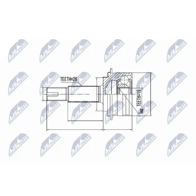 Immagine di NTY NPZ TY 090 Kit Giunto Omocinetico Assale anteriore Sx, Dx con anello sicurezza lato posteriore TOYOTA: Yaris II Hatchback