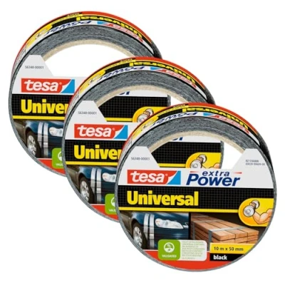 Immagine di tesa extra Power® UNIVERSAL 56348 Nastro in tessuto Nero (L x L) 10 m 50 mm 3 pz.