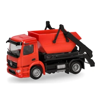 Immagine di herpa kit di Modellismo MiniKit Mercedes Benz Actros S Absetzkipper AK12, Miniatura in scala 1:87, pezzo da collezione, per modellismo, plastica, colore: rosso