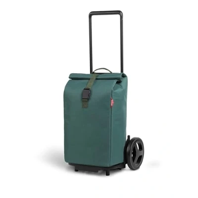 Immagine di Gimi Kool carrello portaspesa termico con manico telescopico regolabile sacca antipioggia chiusura avvolgibile e fibbia ruote grandi parafango capacità di carico 60 L 45x38x103 cm