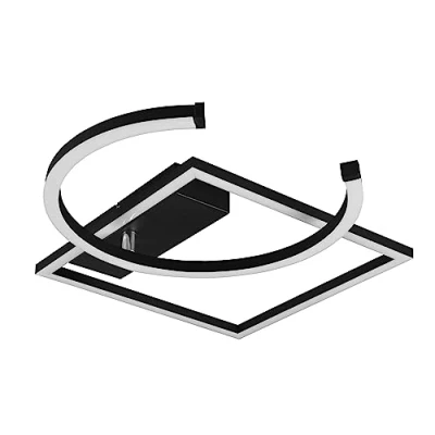 Immagine di Reality, Plafoniera, Pivot incl. 1 x LED,SMD,23,5 Watt,3000K,2800 Lm. Plastica, Bianco, Finitura: Metallo, nero opaco L:42,0cm, L:54,0cm, A:7,7cm Girevole,Dimmerabile tramite interrutto,