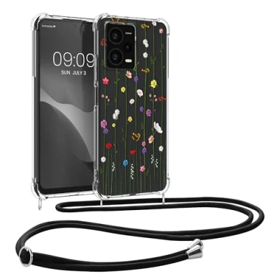Immagine di kwmobile Custodia Compatibile con Xiaomi Redmi Note 12 Pro+ 5G / Pro Plus Cover Back Case in Silicone TPU Protezione Smartphone Cordino multicolore/trasparente
