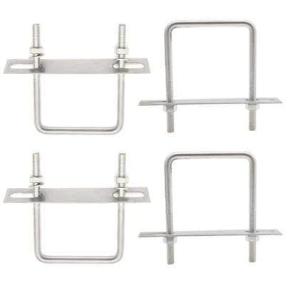 Immagine di CEEYSEE Set di 4 viti a U M8, 75 x 110 mm, staffa in acciaio inox 304, per il fissaggio tubi, veicoli, navi, ponti, tunnel (U/M8 mm)