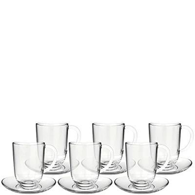 Immagine di Leonardo Napoli 024215 Set di 12 tazze e piattini, lavabili in lavastoviglie, 380 ml, 14 Ø