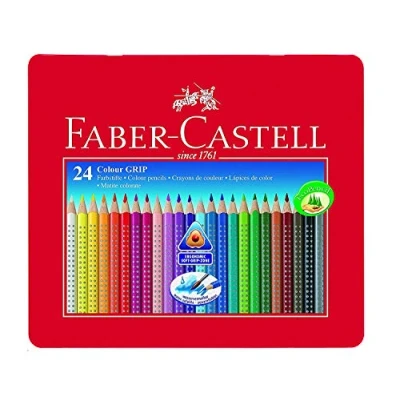 Immagine di Faber Castell Tin di 24 colori GRIP 2001 matite, multicolore