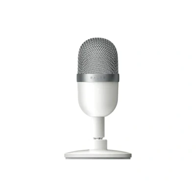 Immagine di Razer Seiren Mini USB Microfono a condensatore da Streaming Ultra Compatto (Schema di rilevamento supercardioide, Solido Supporto inclinabile, Antiurto Integrato) Bianco