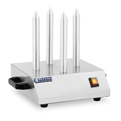 Immagine di Royal Catering Scaldapane per Hot Dog Scalda Pane a 4 Spiedi RCHW 200 (Acciaio Inox, Temperatura max. 145 C, W, 230 V)